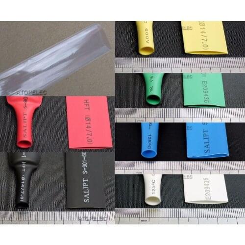 24mm Wide / 14mm Diameter Polyolefin 2:1 Heat Shrink Tubing ROHS UL Black/Red/Yellow/Green/Blue/White/Clear