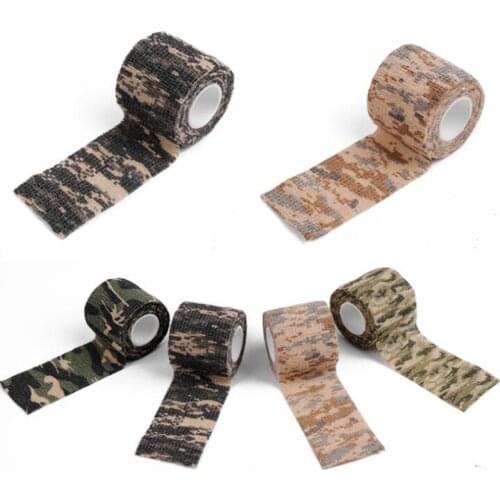 Outdoor Army Camo Camouflage Elastic Tape Disposable Waterproof Nonwoven Wrist Wound Bandage Sports Support Tattoo Grip Wrap G