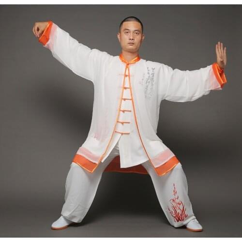 USHINE HX Chinese TaiChi uniform KungFu clothes martial arts suit Qigong printing demo WuShu outfit woman girls Man