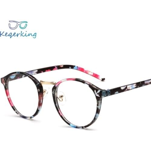 Vintage Round Glasses Frame New Ultra-light Frames Full Frame Literary Flat Mirror Women Transparent Female Armacao Oculos ZB-13