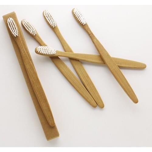 3000 pieces Bamboo Toothbrush Adult Toothbrush Soft Bristles Eco-friendly Custom Handle Logo Print Box And Free Shipping