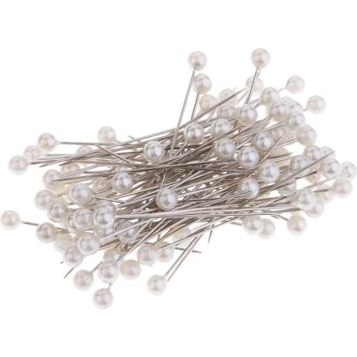 100 Pieces White Dress Maker Corsage Pins For Sewing Handcraft Embellishment