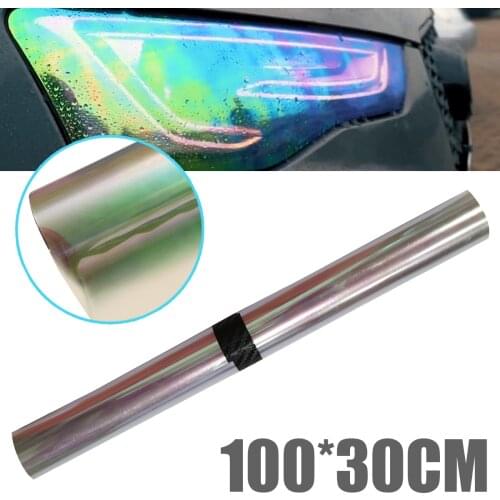 100x30CM Auto Car Headlight Taillight Tint Vinyl Film Sticker Easy Stick Motorcycle Whole Car Decoration Chameleon Oil Slick