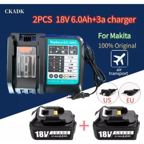 18v 3A Charger BL1860 Rechargeable Battery 18 V 6000mAh Lithium Ion for Makita 18v Battery BL1840 BL1850 BL1830 BL1860B