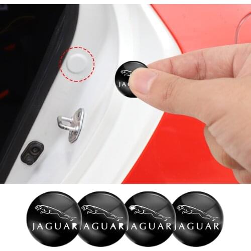 4Pcs PVC Car Logo Stickers Door Shock Soundproof Patch Accessories For Jaguar XF XE XJ F-Pace I-Pace X-Type S-Type F-Type E-Pace