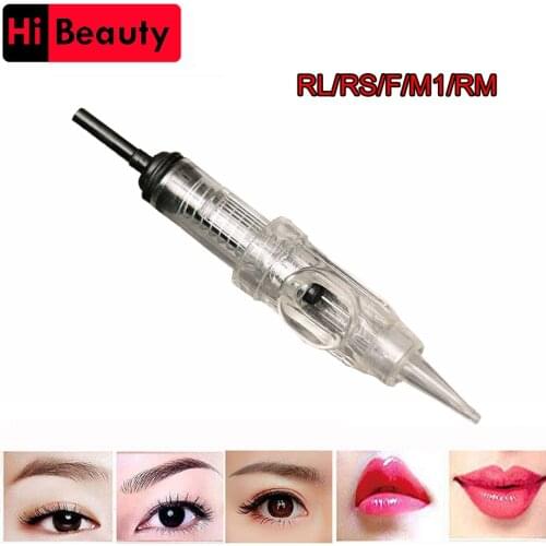 50pcs/lot Disposable Sterilized Permanent Lip Eyebrow Makeup Bayonet Small Motor Tattoo Needles Cartridge Blades
