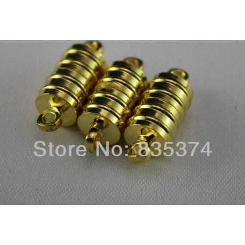 HIGH QUALITY 50pcs Gold plated stripe Copper Magnetic Clasp 20*8mm