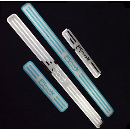 Car 500X Door Sill Plates Cover Four Door Stainless Steel Scuff Plate for FIAT 500X