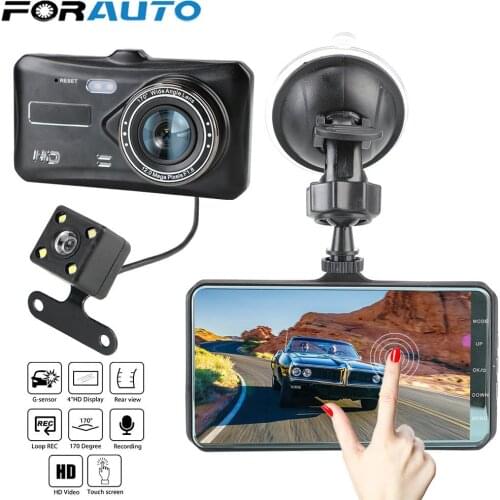 G-sensor WDR Auto DashCam Car DVR 4" HD 1080P Video Recorder Camera Auto Accessories Dash Cam Dual Lens Touch Screen