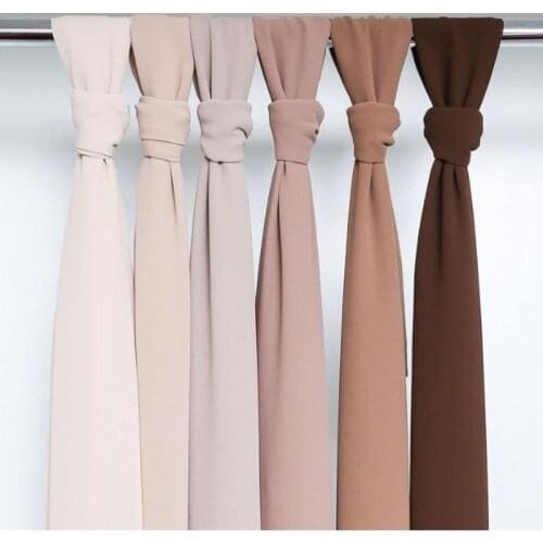 Good stitching Womens scarves hijabs long shawl shawls plain high quality premium heavy Chiffon hijab scarf Malaysian
