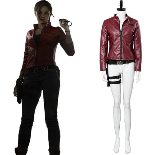 Resident 2 Cosplay Remake Claire Redfield Outfit Red Jacket Costume Halloween Carnival Cosplay Dailywear