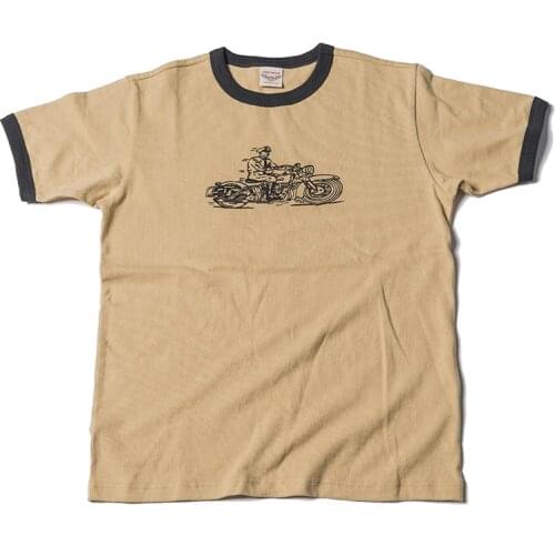 NON STOCK 50s Biker Racing Graphic T-Shirts Mens Colorblock Slim Fit Tee Shirts