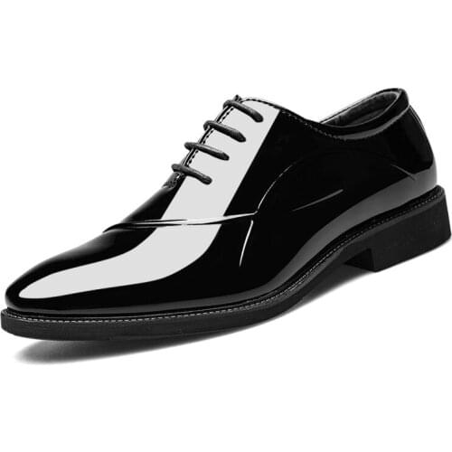 B15 New Leather Shoes Size Business Dress Shoes Men Casual Shoes Lace Wedding Shoes All Comfortable Patent Leather Mens Shoes