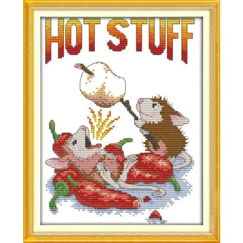Hot stuff cross stitch kit 14ct 11ct count print canvas stitches embroidery DIY handmade needlework plus