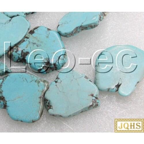 Natural 39X45mm Baroque Blue turquoises Loose Strand For Jewelry Making 15" V1298