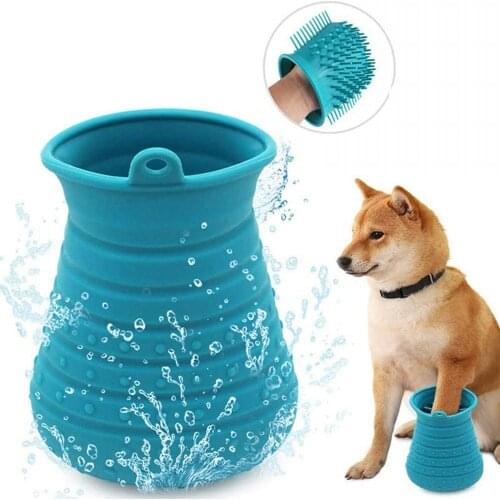 2020 New Dog Foot Washing Cup Soft Silicone Combs Portable Pet Paw Cleaning Quickly Wash Dirty Dogs Cats Foot Cleaning Brush