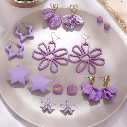 New Korean Fashion Simple Drop Earrings Sweet Girl Flower Cute Earrings Summer Bohemian Earrings For Women Wedding Party Jewelry