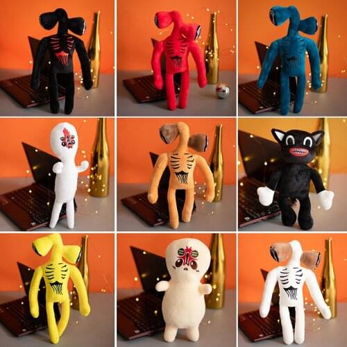 25-60cm Anime Siren Head Plush Doll Toys Scary Black White Red Sirenhead Cat Peanut Soft Cartoon Stuffed Figure Children Gifts