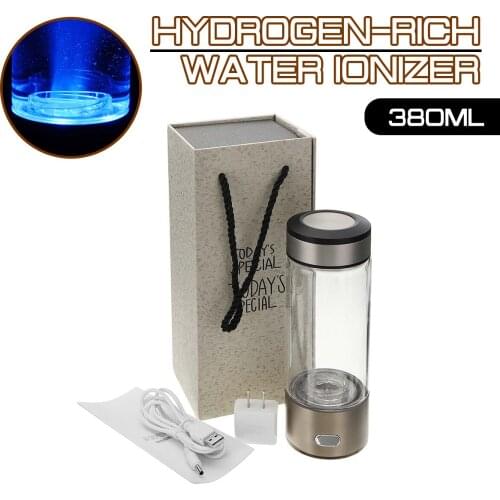 380ML Portable Hydrogen-Rich Water Bottle Alkaline lonizer Hydrogen-Water Generator Maker Rechargeable Hydrogen-rich water cup