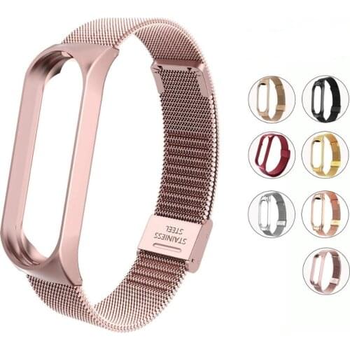 Strap For Xiaomi Mi Band 6 4 5 Wrist Metal Bracelet Screwless Stainless Steel MIband for Mi Band 4 3 5 Strap Wristbands Pulseira