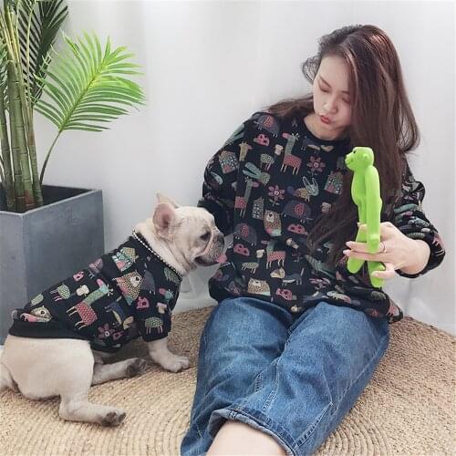 Miflame Family Dog Hoodies Corgi French Bulldog Clothes Fashion Dog Clothes For Small Dog Sweater Cute Dog Costume Pet Clothes