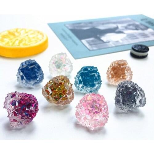Korea Chic Style Temperament Transparent Stud earrings 8 color Summer Holiday Jewelry Resin Irregular Ice Cube Studs Earrings