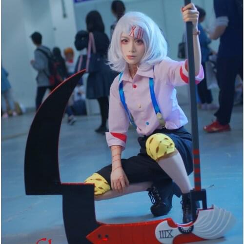 Tokyo Ghoul Cartoon Anime Cosplay JUZO SUZUYA REI Cos Man Woman Halloween Cosplay Costume Set Top+Pants+Strap+Knee Pads+Slippers
