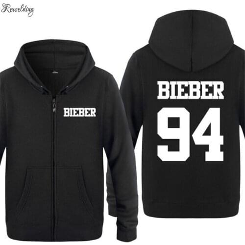 Mens Hoodies Rock Justin Bieber Printed Hoodie Men Hip Hop Fleece Zipper Jacket Coat Winter Mens Sweatshirt Music Fans Clothing