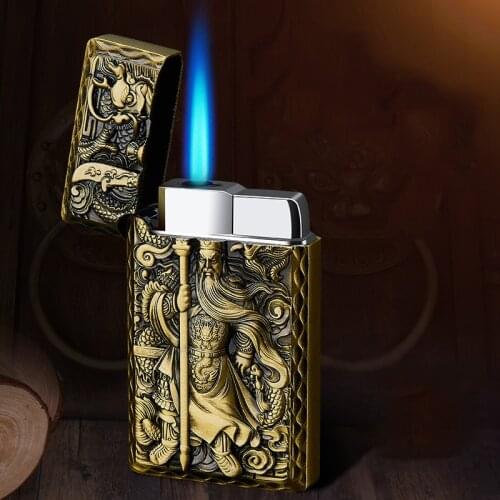 Windproof Butane Gas Lighter Torch Turbo Lighter Metal Cigarette Lighters Smoking Accessories Gadgets for Men Lighter Vintage
