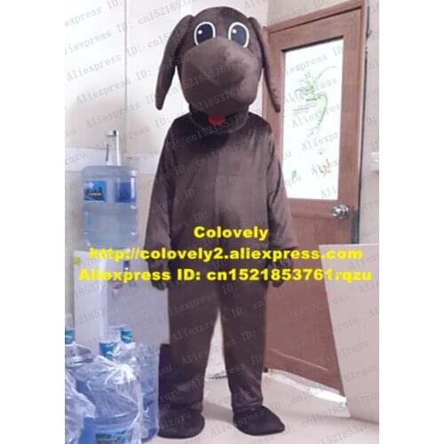 Delightful Brown Basset Dog Cocker Spaniel Basset Hound Mascot Costume Cartoon Character Mascotte Adult Laughing Mouth No.zz3165