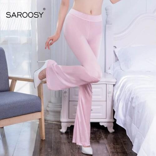 SAROOSY Sexy Oil Shiny Open Crotch High Elastic Flare Trousers for Women Hot Erotic Pants Plus Size Leggings 2020 New Arrival