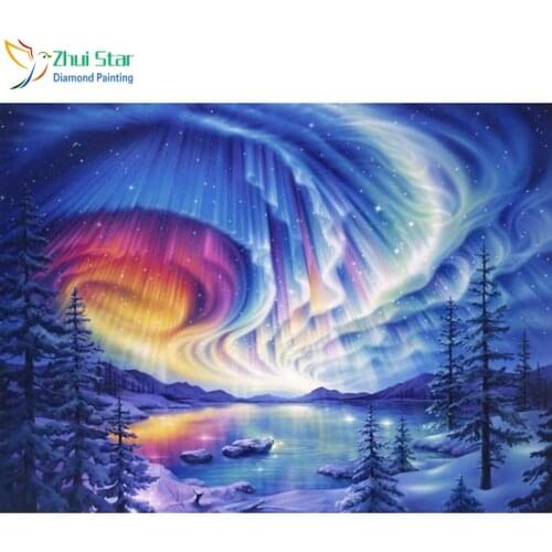 Zhui Star Diy Diamond Painting Cross stitch landscape winter Full Diamond Embroidery 5D Square Diamond Mosaic Home Decor gift