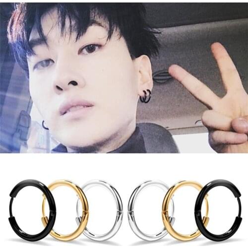 1 Pcs Classic Simple Hoop Earrings For Men Woman Punk Stainless Steel Earrings Jewelry Size 8-20 DropShipping