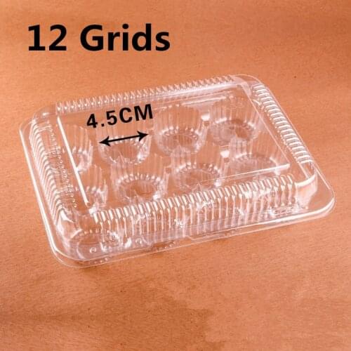 100pcs Hold 2/4/6/12 Cupcake transparent Mini cake boxes Clear Cup cake Holder Storage Cookie packing Bakery Muffin container