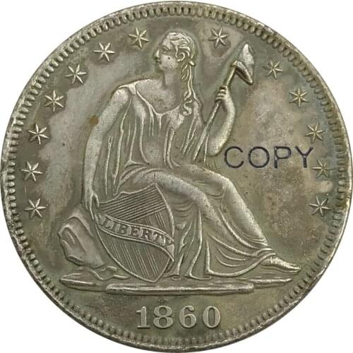1860 United States Half Dollar Cupronickel Plated Silver Collectibles Copy Coin
