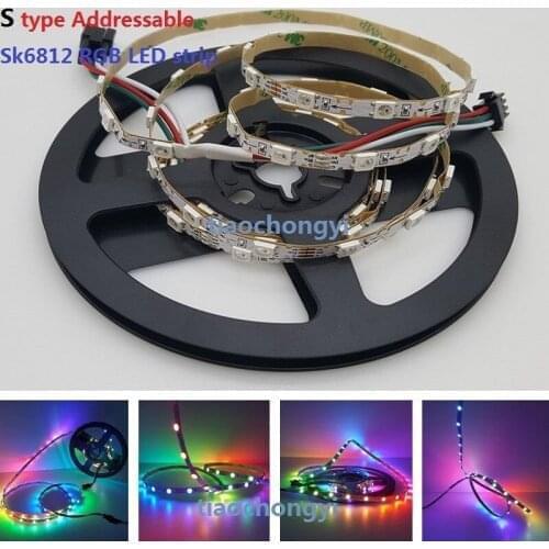 2M 48LED/M S type Addressable WS2812 SK6812 RGB LED pixel strip bendable 5V