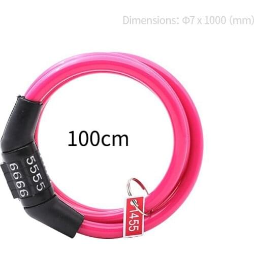 4-Digit Password Bicycle Cable Code Lock Mountain Bike Portable Reliable Security Anti-theft Cable Lock Steel Wire Lock