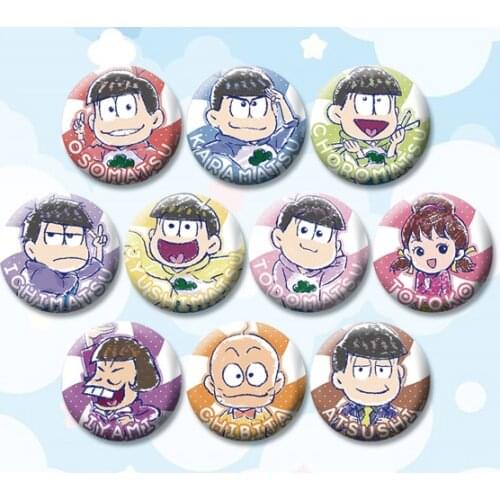 58mm Osomatsu-san Matsuno Osomatsu Iron Badges OSO KARA CHORO ICHI JYUUSHI TODO Brooch