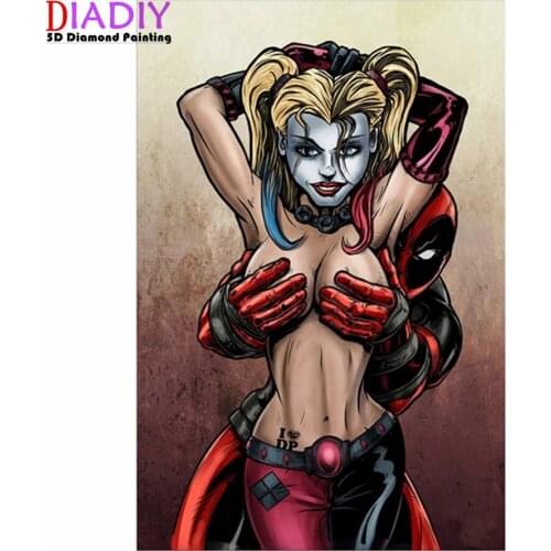 5d Diy Diamond Painting Deadpool Full square Diamond Embroidery handmade Drill Mosaic art Crafts Wedding Decoration