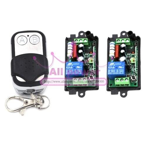 AC 220V 1CH 2 Receiver And 2 Buttons 1pc Remote Control RF Wireless Transceiver 110V