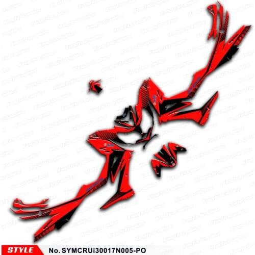 Aftermarket Personalised Graphics Red Sticker Kit for SYM Cruisym 300 2017 2018 2019 2020, Style No. SYMCRUi30017N005-PO