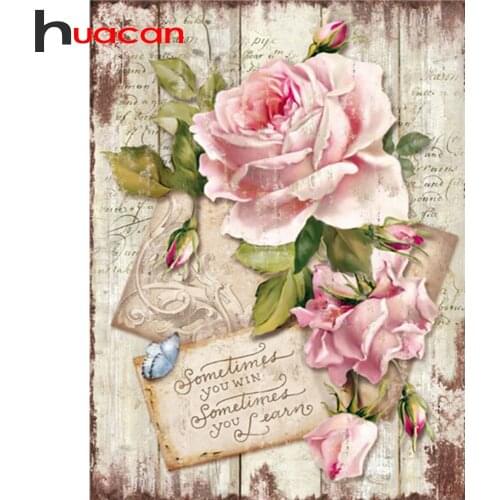 Huacan 5D Diamond Embroidery Mosaic Rose Full Diamond Paintings Cross Stitch Flower Needlework Home Decor