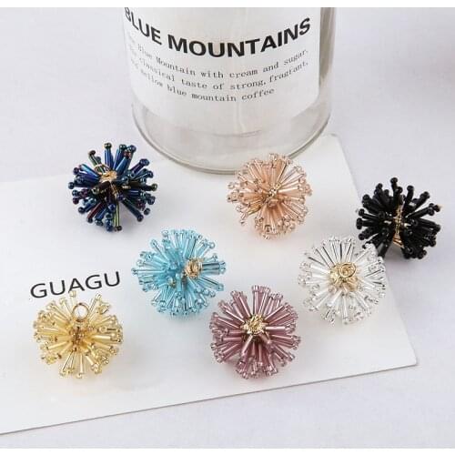 Spring style 10pcs/lot beads decoration 3D rounds flowers balls handmade floral charms diy jewelry earring/garment accessory