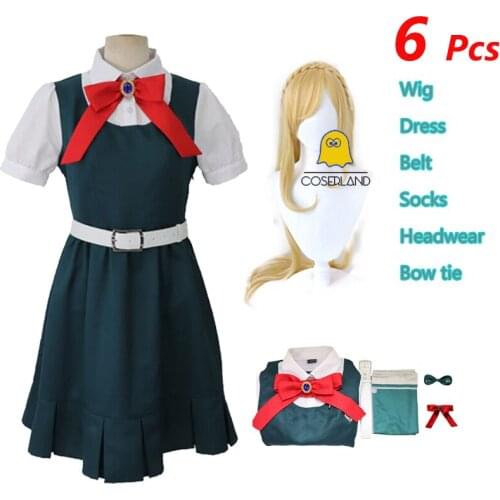 Danganronpa Sonia Nevermind Cosplay Costume Dangan Ronpa Green Dress Maid Lady Uniform Sonia Blonde Long Wig Comic Con Costume