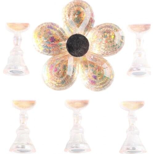 False Nail Holder Flower Shape Display Nails Acrylic Manicure Training Practice Stand for Female накладные ногти