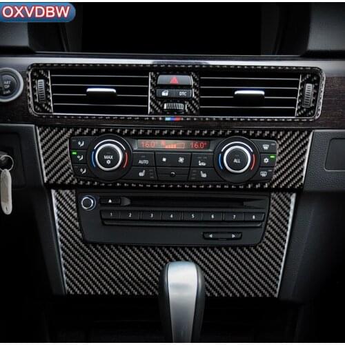 For bmw e90 e92 e93 Interior Trim Carbon Fiber Air conditioning CD control panel decoration Car styling 3 series accessories