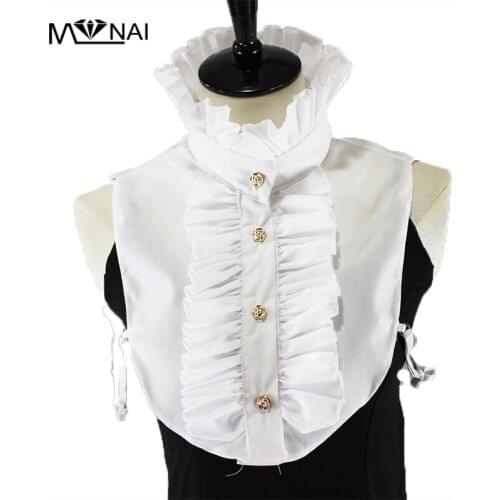 Gothic Fake Collar Vintage Renaissance Detachable Ruffled Collars Steampunk Costume Party Collar Accessory