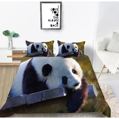 Panda Bedding Set King Size Fashionable Lovely 3D Duvet Cover Nature Queen Twin Full Single Double Unique Design Bed Set