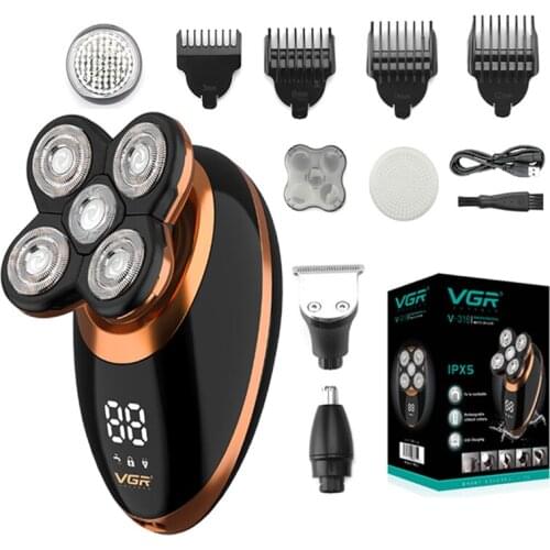 Multifunctional 5in1 Grooming Electric Shaver kit Wet Dry For Men Electric Razor Rechargeable Bald Head Shaving Machine