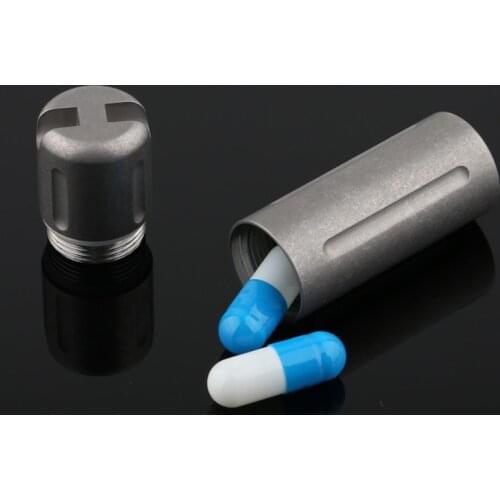 Frosted Titanium Alloy Waterproof Bottle Titanium Seal Bottles Outdoor Camping Tool Pill Capsule Storage